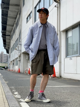 「Scye（サイ）のアイテム（Tシャツ/カットソー）」を使った、Treeさん（メンズ・168cm）の夏コーディネート