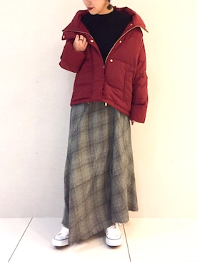 「CIAOPANIC TYPY」｜「アイテム（ダウンジャケット/コート）」を使った、mi.さん（レディース・158cm）の秋コーディネート