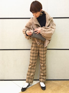 「ドルマン」｜「アイテム（ブルゾン）」を使った、mi.さん（レディース・158cm）の冬コーディネート