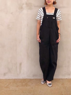 「シルバーシューズ」｜「アイテム（オールインワン・サロペット）」を使った、mi.さん（レディース・158cm）の夏コーディネート