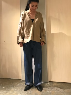 「アイテム（デニムパンツ）」を使った、ogushiさん（レディース・168cm）の春コーディネート