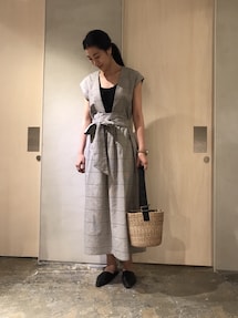 rukkilill（ルッキリル）の「C/R/S グレンチェック スクエアネック 