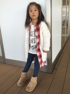 「ZARA KIDSのアイテム（シャツワンピース）」を使った、ゆーじさん（キッズ・110cm）の秋コーディネート