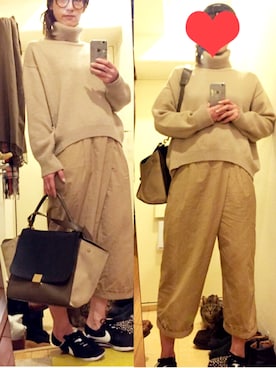 「セリーヌ」｜「アイテム（その他）」を使った、monjapizzaさん（レディース・161cm）の冬コーディネート