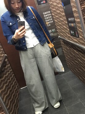 「RAY CASSIN（レイカズン）のアイテム（デニムジャケット）」を使った、yuko teraokaさん（レディース・160cm）の春コーディネート