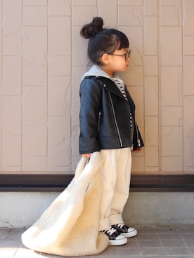 「ANAP（アナップ）のアイテム」を使った、teiccoさん（キッズ・90cm）の冬コーディネート