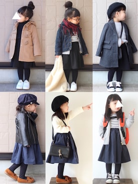 「BRANSHES（ブランシェス）のアイテム（帽子）」を使った、teiccoさん（キッズ・90cm）の冬コーディネート