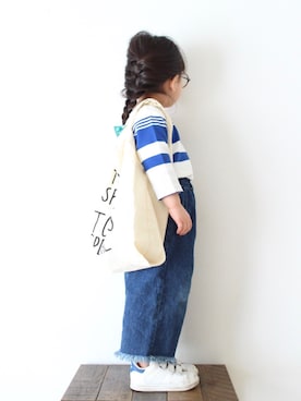 「アイテム（ヘアゴム、グリーン系）」を使った、teiccoさん（キッズ・90cm）の春コーディネート