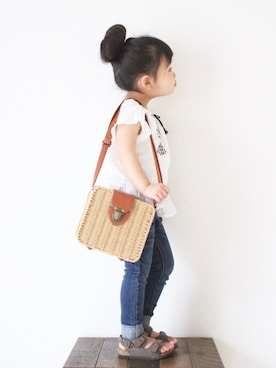 「fifth（フィフス）のアイテム（バッグ）」を使った、teiccoさん（キッズ・90cm）の春コーディネート