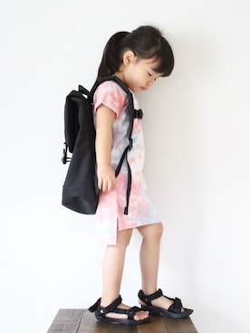 「RADCHAP（ラッドチャップ）のアイテム」を使った、teiccoさん（キッズ・90cm）の春コーディネート