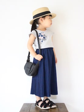 「petit main（プティマイン）のアイテム」を使った、teiccoさん（キッズ・90cm）の夏コーディネート