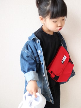 「アイテム（デニムジャケット）」を使った、teiccoさん（キッズ・100cm）の春コーディネート