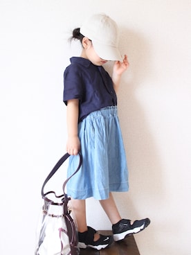 「merlot plus（メルロープリュス）のアイテム」を使った、teiccoさん（キッズ・100cm）の夏コーディネート