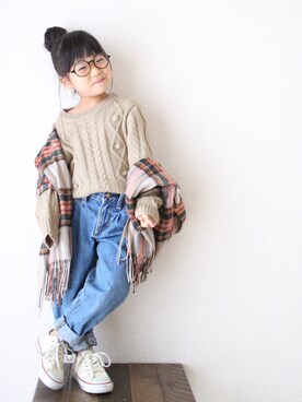 「RADCHAP（ラッドチャップ）のアイテム」を使った、teiccoさん（キッズ・100cm）の秋コーディネート