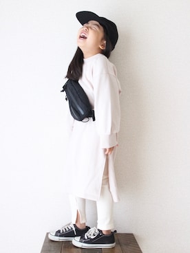 「BRANSHES（ブランシェス）のアイテム（レッグウェア）」を使った、teiccoさん（キッズ・100cm）の秋コーディネート