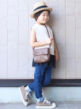 「RADCHAP（ラッドチャップ）のアイテム」を使った、teiccoさん（キッズ・110cm）の夏コーディネート