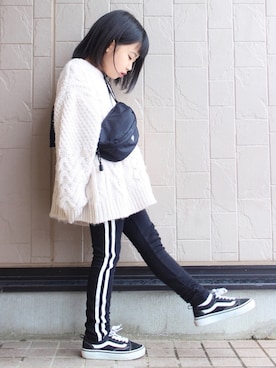 「アイテム（レギンス/スパッツ）」を使った、teiccoさん（キッズ・120cm）の冬コーディネート