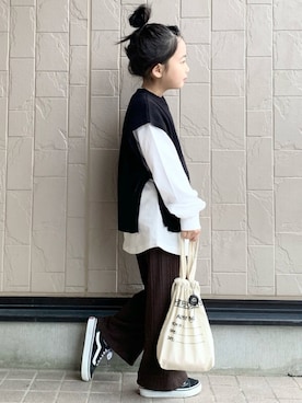 「BRANSHES（ブランシェス）のアイテム」を使った、teiccoさん（キッズ・120cm）の冬コーディネート