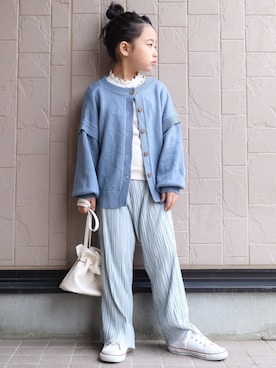 「BRANSHES（ブランシェス）のアイテム（パンツ）」を使った、teiccoさん（キッズ・122cm）の冬コーディネート