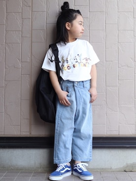 「RADCHAP（ラッドチャップ）のアイテム」を使った、teiccoさん（キッズ・122cm）の春コーディネート