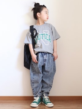 「RADCHAP（ラッドチャップ）のアイテム」を使った、teiccoさん（キッズ・122cm）の春コーディネート