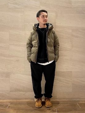 「RECOMMEND  ITEM STYLING」｜「アイテム（ダウンジャケット/コート）」を使った、YOICHI MOROFUJIさん（メンズ・165cm）の秋コーディネート