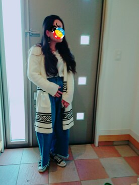 「＃カーディガン」｜「アイテム（スニーカー）」を使った、yuKiさん（レディース・157cm）の春コーディネート