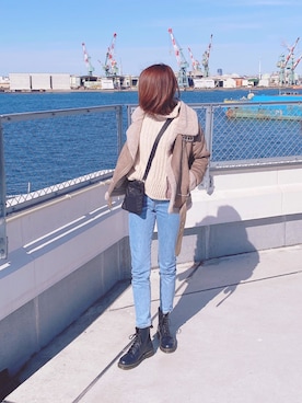 「Levi's（リーバイス）の501(R) SKINNY SMA（デニムパンツ）」を使った、Nagisaさん（レディース・168cm）の冬コーディネート