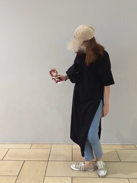 「Levi's（リーバイス）の501(R) SKINNY SMA（デニムパンツ）」を使った、Nagisaさん（レディース・168cm）の夏コーディネート