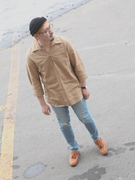 「NILWAY（ニルウェイ）のアイテム」を使った、STAFF Sさん（メンズ・163cm）の春コーディネート