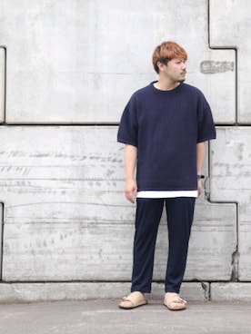 「NILWAY（ニルウェイ）のアイテム」を使った、STAFF Sさん（メンズ・163cm）の夏コーディネート