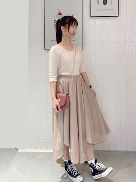 「光沢スカート」｜Angel🌸さん（レディース・164cm）の秋コーディネート