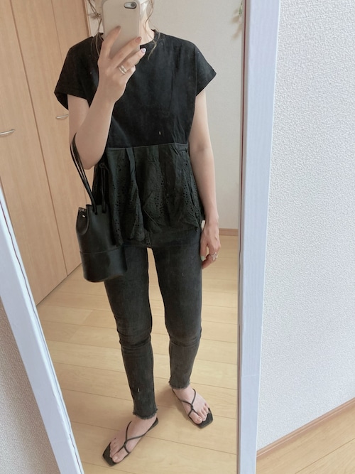 カットワーク切り替えTシャツ（Tシャツ/カットソー）｜coca