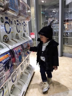 「TOILET（トイレット）のアイテム（その他）」を使った、iyori2015さん（キッズ・80cm）の冬コーディネート
