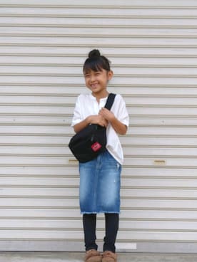 「アイテム（デニムスカート）」を使った、chipurikaさん（キッズ・110cm）の秋コーディネート