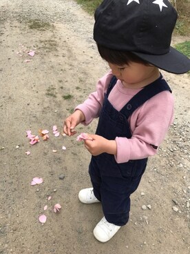 「静岡キッズ」｜「アイテム（オールインワン・サロペット）」を使った、toooomさん（キッズ・80cm）の春コーディネート