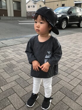「静岡キッズ」｜「アイテム（キャップ）」を使った、toooomさん（キッズ・90cm）の春コーディネート
