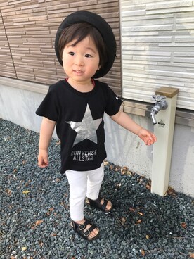 「静岡キッズ」｜「アイテム（ハンチング/ベレー帽）」を使った、toooomさん（キッズ・90cm）の春コーディネート