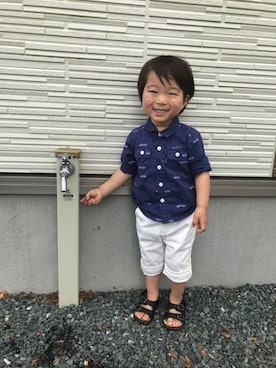 「車柄」｜toooomさん（キッズ・90cm）の夏コーディネート