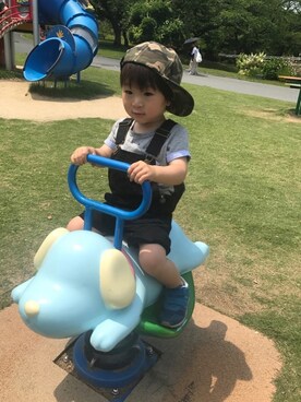 「next（next）のアイテム（キャップ）」を使った、toooomさん（キッズ・90cm）の夏コーディネート