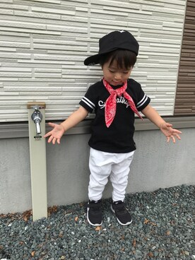 「静岡キッズ」｜「アイテム（帽子）」を使った、toooomさん（キッズ・90cm）の夏コーディネート