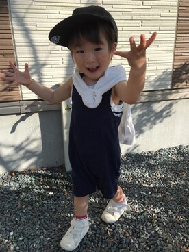 「静岡キッズ」｜「アイテム（オールインワン・サロペット）」を使った、toooomさん（キッズ・90cm）の夏コーディネート