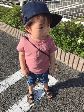 「静岡キッズ」｜「アイテム（帽子）」を使った、toooomさん（キッズ・90cm）の夏コーディネート