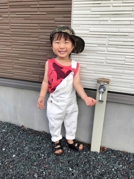 「アイテム（サロペット/オーバーオール）」を使った、toooomさん（キッズ・90cm）の夏コーディネート