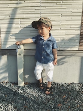 「next（next）のアイテム（キャップ）」を使った、toooomさん（キッズ・90cm）の夏コーディネート