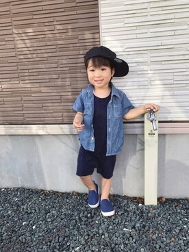 「静岡キッズ」｜「アイテム（オールインワン・サロペット）」を使った、toooomさん（キッズ・90cm）の夏コーディネート