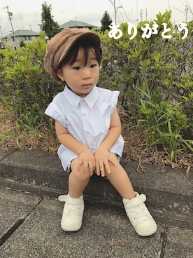 「Grand garcon（グランギャルソン）のアイテム」を使った、toooomさん（キッズ・90cm）の秋コーディネート