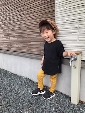 「秋色コーデ」｜「アイテム（ハンチング/ベレー帽）」を使った、toooomさん（キッズ・90cm）の秋コーディネート