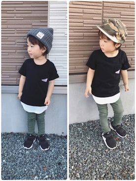 「next（next）のアイテム（キャップ）」を使った、toooomさん（キッズ・90cm）の秋コーディネート