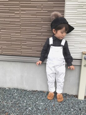 「2歳5ヶ月」｜「アイテム（サロペット/オーバーオール）」を使った、toooomさん（キッズ・90cm）の秋コーディネート